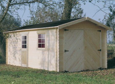 Abri garage en bois pour 1 voiture avec toit double pente